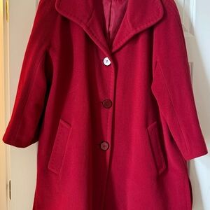 Ellen Tracy Vibrant Red Cape Coat
